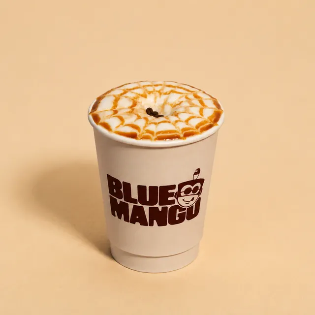 Caramel macchiato with a caramel lattice