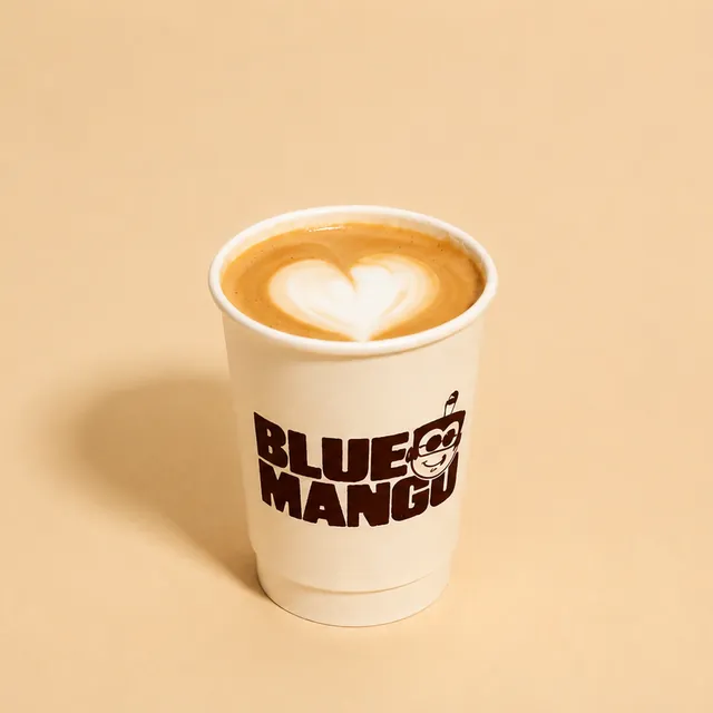Caffe latte with heart latte art