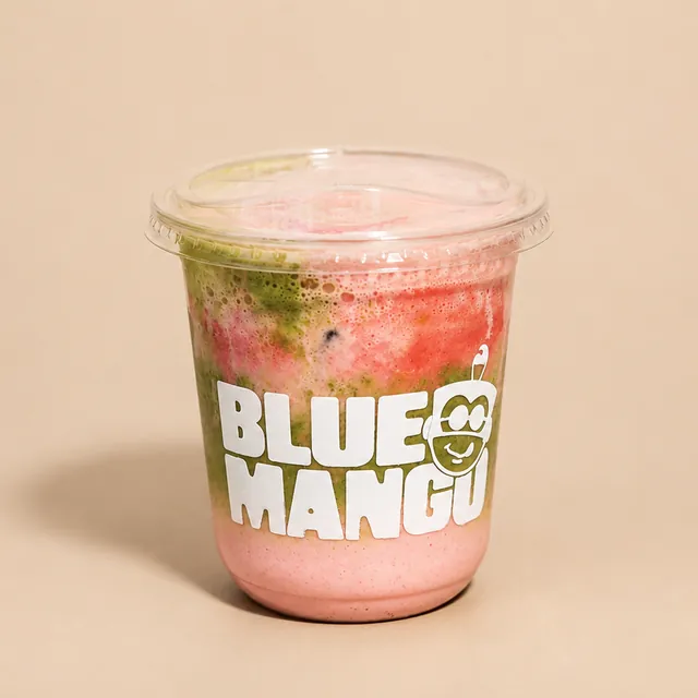 Strawberry matcha layered pink and green
