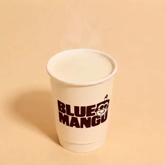White mocha in a Blue Mango cup
